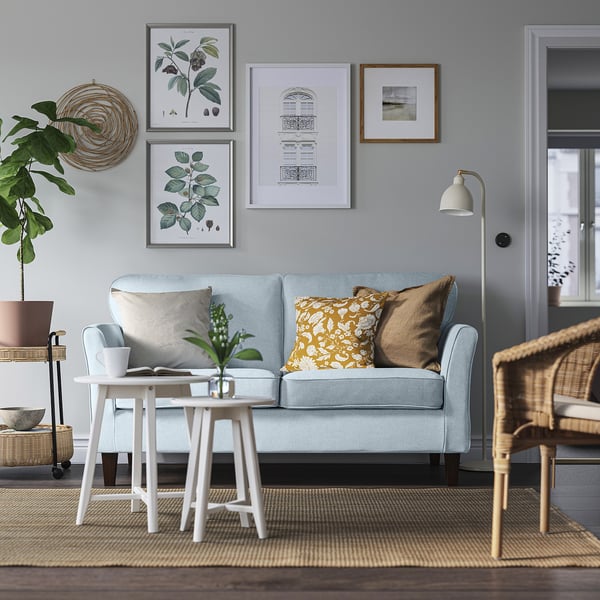 EKHOLMA 2-seat sofa, Kilanda pale blue, 167 cm