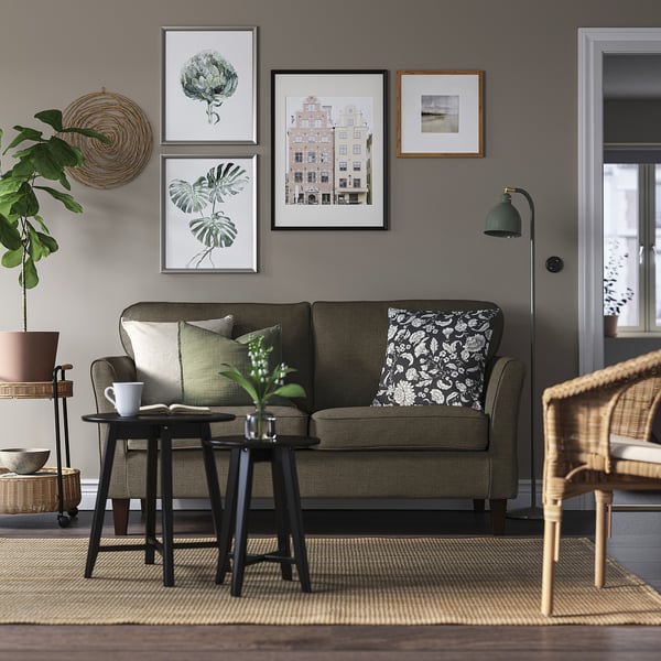 EKHOLMA 2-seat sofa, Kilanda grey-brown, 167x94x85 cm