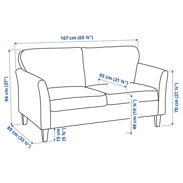 Ikea EKHOLMA - 2-seater sofa, Kilanda grey-brown