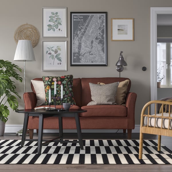 EKHOLMA 2-seat sofa, Kilanda brown-red, 167 cm