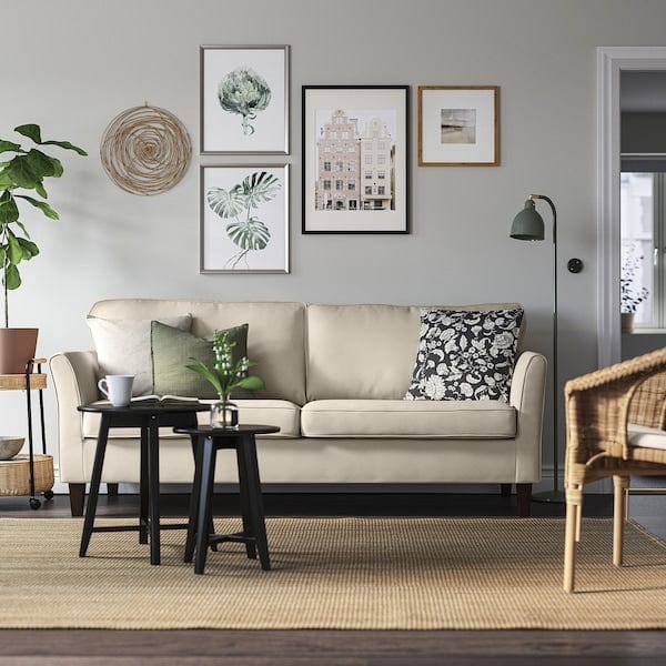 Ikea EKHOLMA - 3-seater sofa, Hakebo beige