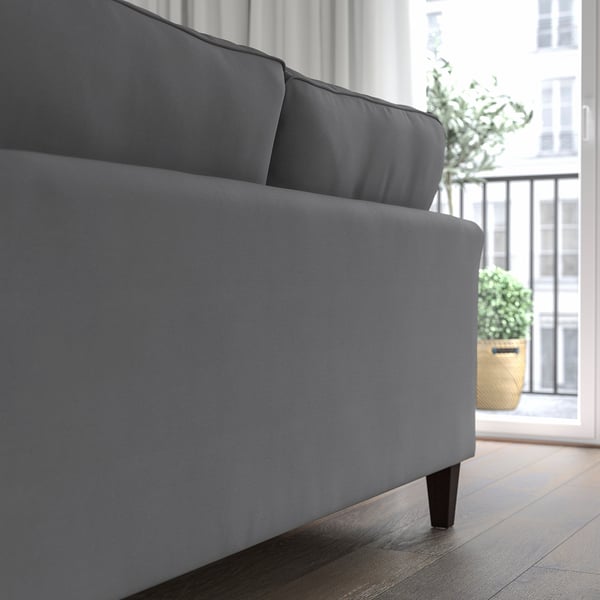 EKHOLMA 3-seat sofa, Hakebo dark grey, 207 cm
