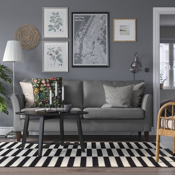 Ikea EKHOLMA - 3-seater sofa, Hakebo dark gray