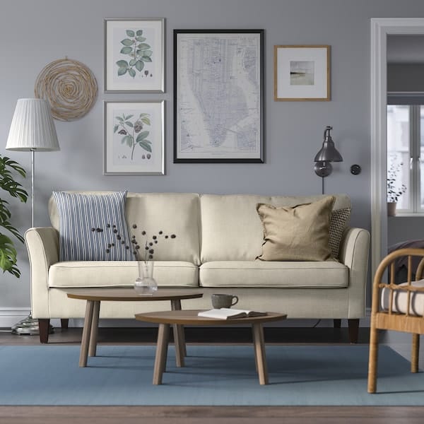 Ikea EKHOLMA - 3-seater sofa, Kilanda light beige