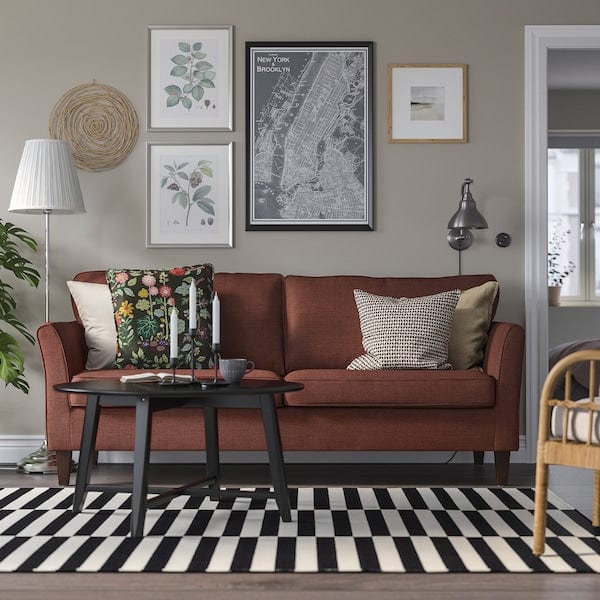 Ikea EKHOLMA - 3-seater sofa, Kilanda brown-red