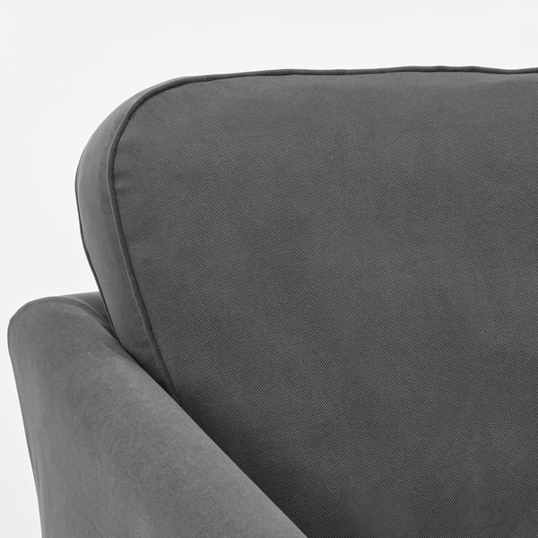 EKHOLMA corner sofa, 4-seat with open end, Hakebo dark grey, 9x70x195 cm