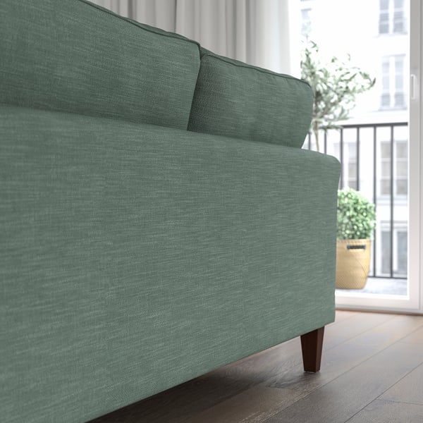 EKHOLMA corner sofa, 4-seat with open end, Hemmesta grey-green, 9x70x195 cm