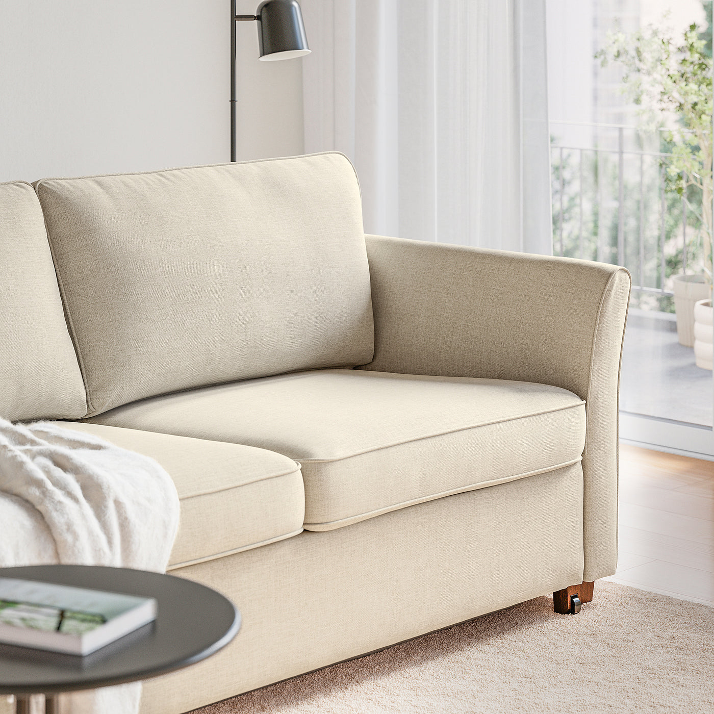 EKHOLMA 2-seat sofa-bed, Kilanda light beige, 189 cm