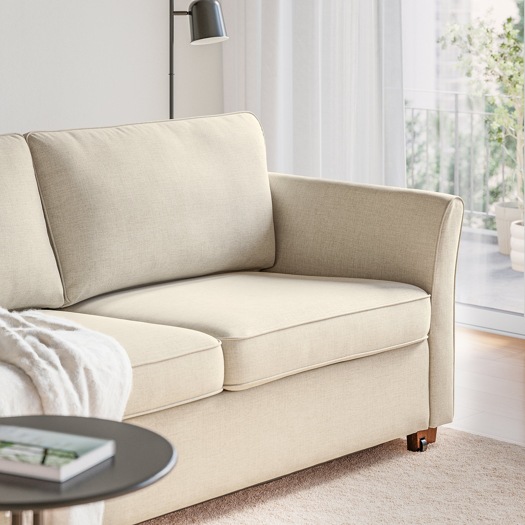EKHOLMA 2-seat sofa-bed, Kilanda light beige, 189 cm