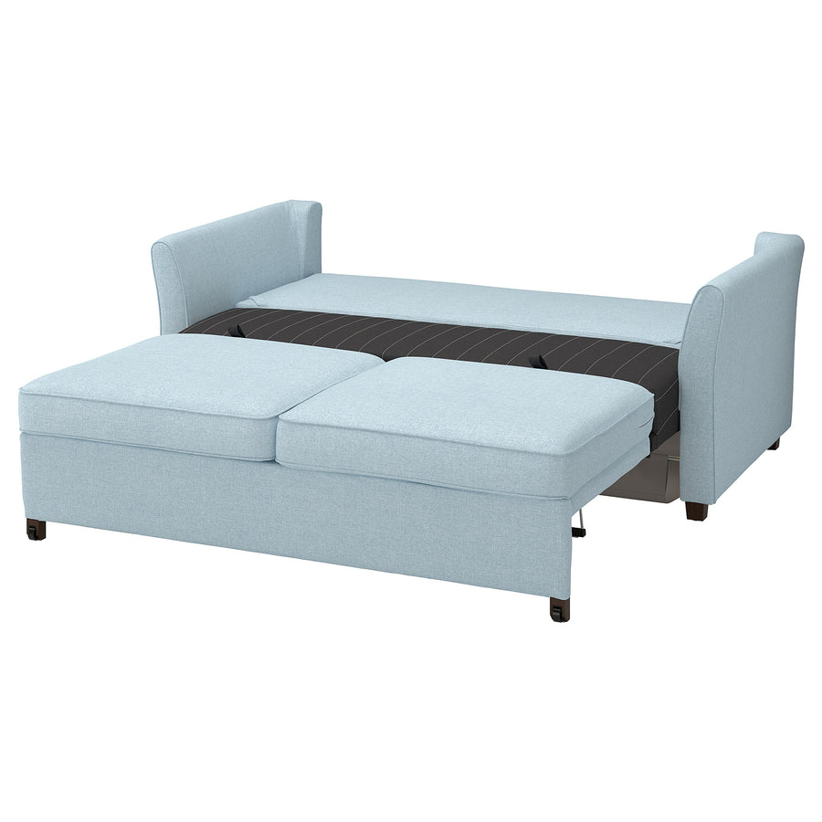 EKHOLMA 2-seat sofa-bed, Kilanda pale blue, 189x70x105 cm