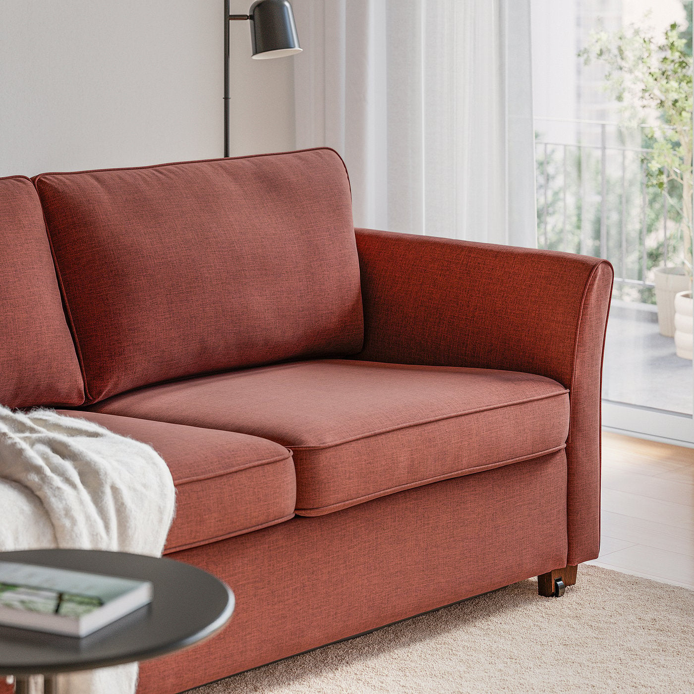 EKHOLMA 2-seat sofa-bed, Kilanda brown-red, 189 cm