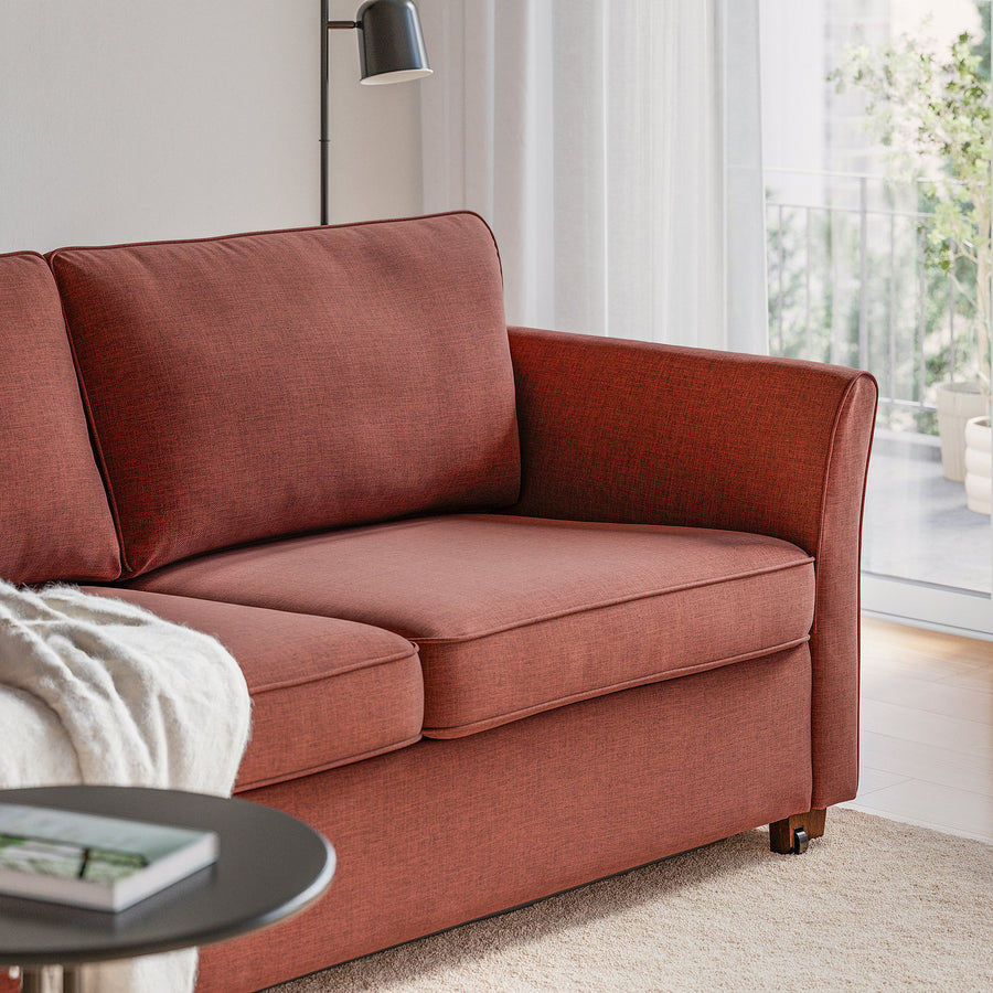 EKHOLMA 2-seat sofa-bed, Kilanda brown-red, 189 cm