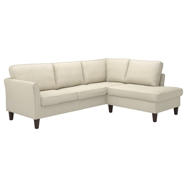 EKHOLMA cvr f crnr sofa, 4-seat w open end, Kilanda light beige