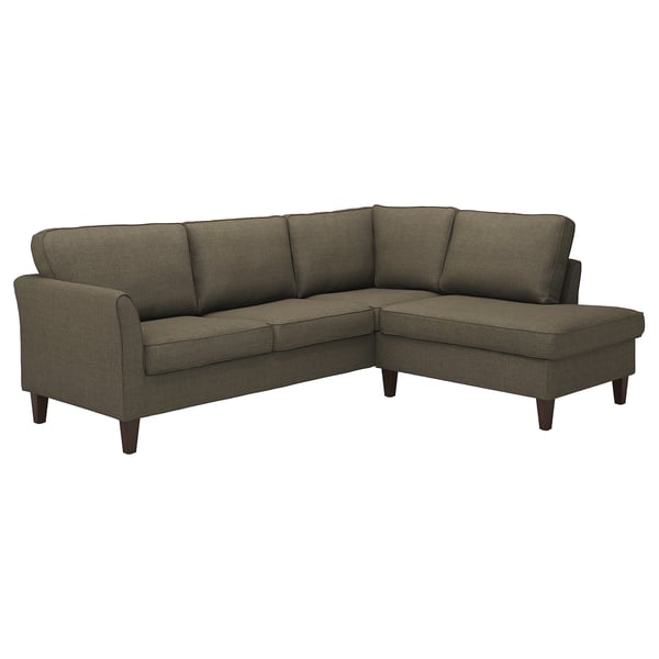 EKHOLMA cvr f crnr sofa, 4-seat w open end, Kilanda grey-brown