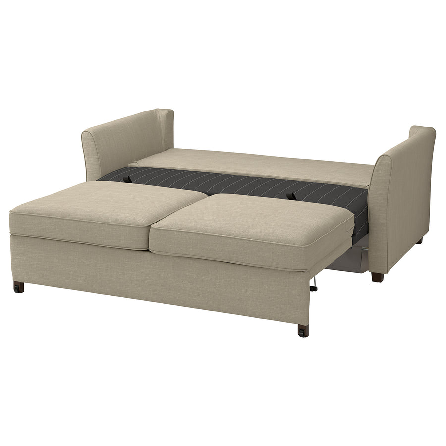 EKHOLMA cover for 2-seat sofa-bed, Hemmesta grey-beige