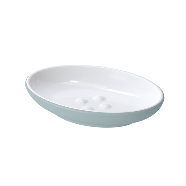 EKOLN soap dish, light grey-turquoise, 13x9 cm