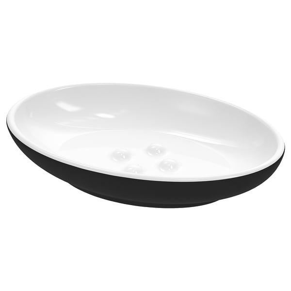 EKOLN soap dish, dark grey, 13x9 cm