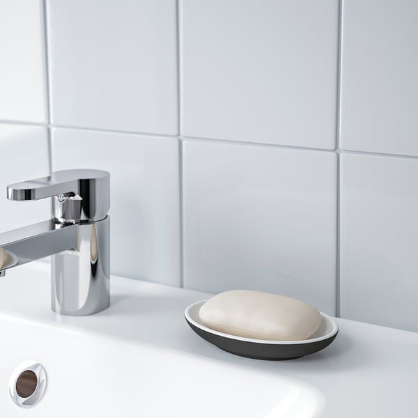 EKOLN soap dish, dark grey, 13x9 cm