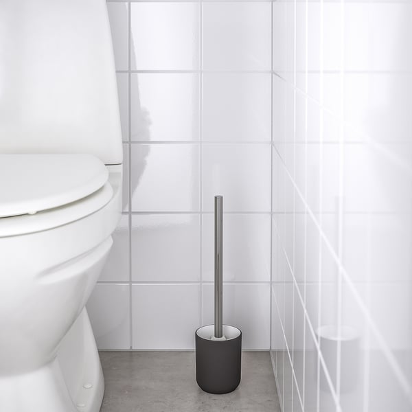 EKOLN toilet brush, dark grey, 9 cm