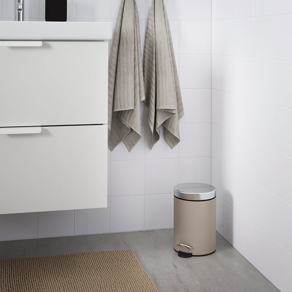 EKOLN waste bin, beige, 3 l