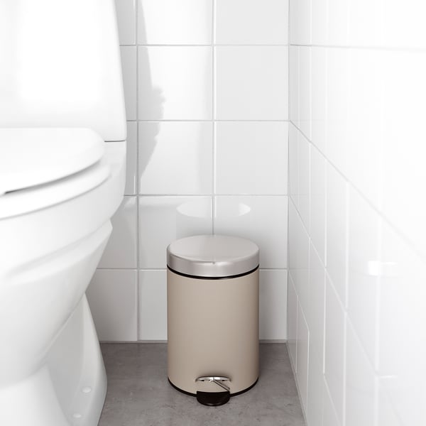 EKOLN waste bin, beige, 3 l