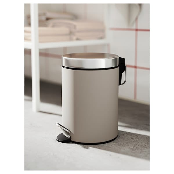 Ikea EKOLN - Waste bin, beige, 3 l