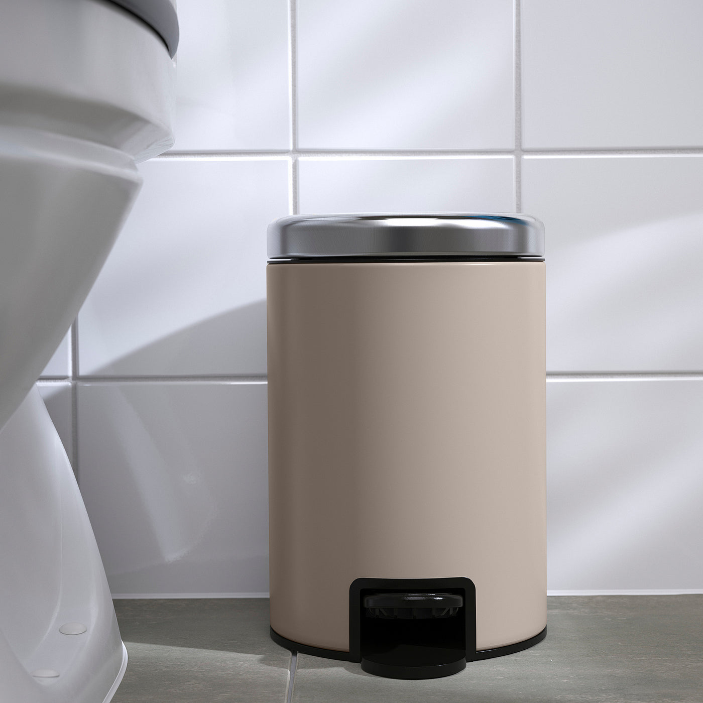EKOLN waste bin, beige, 3 l
