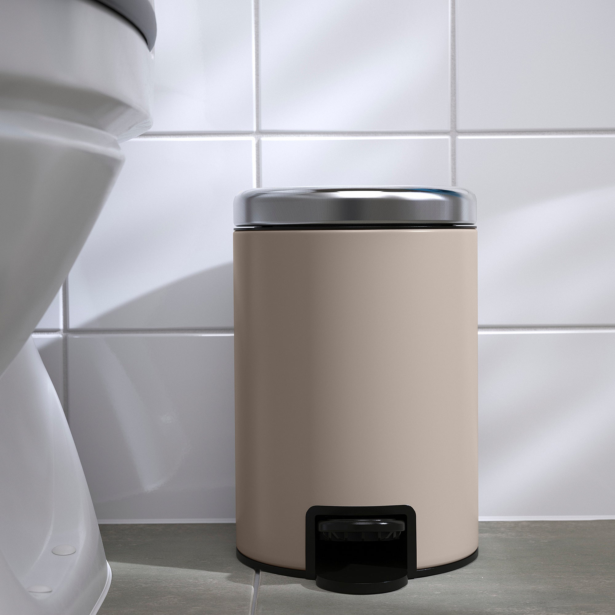 EKOLN waste bin, beige, 3 l