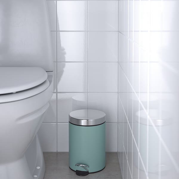 EKOLN waste bin, light grey-turquoise, 3 l