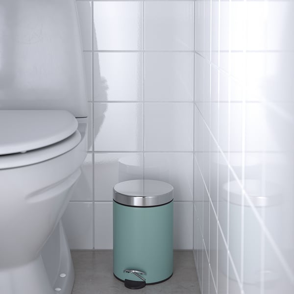 EKOLN waste bin, light grey-turquoise, 3 l