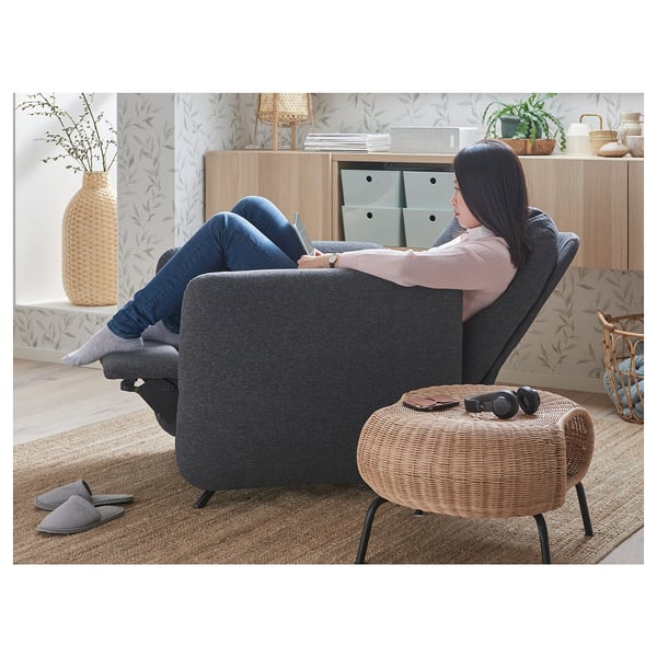 EKOLSUND recliner, Gunnared dark grey, 61x103x97 cm