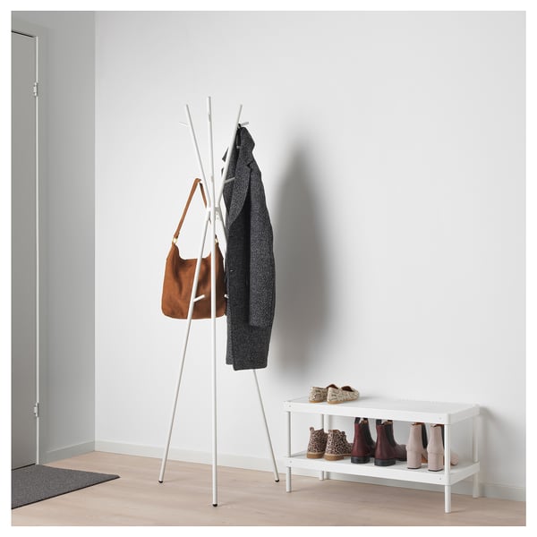 EKRAR - EKRAR Hat and coat stand, white, 169 cm