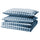 EKTANDVINGE duvet cover and 2 pillowcases, dark blue white/check, 240x220/50x80 cm