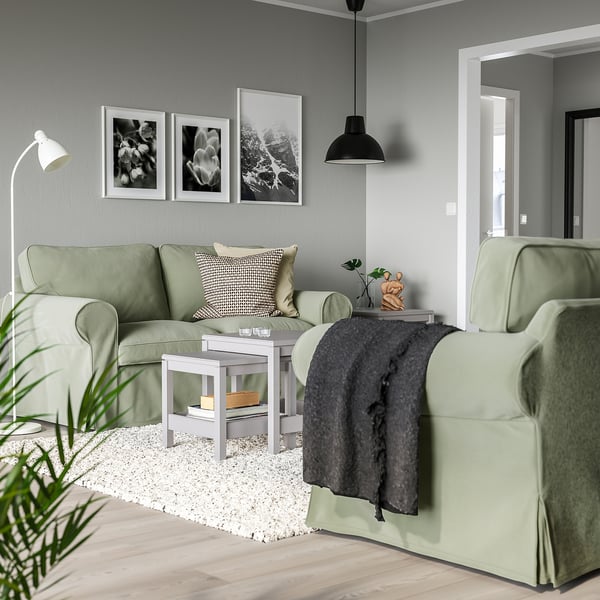 EKTORP 2-seat sofa, Hakebo grey-green, 179x88x88 cm
