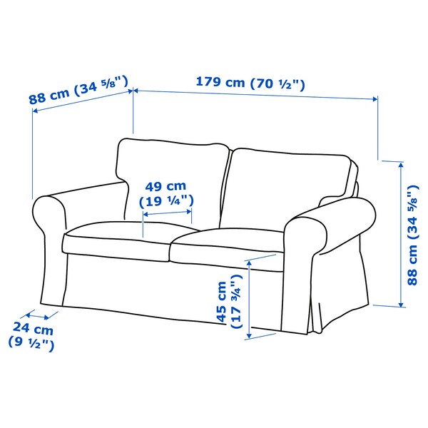 EKTORP - 2-seater sofa, Hillared beige ,