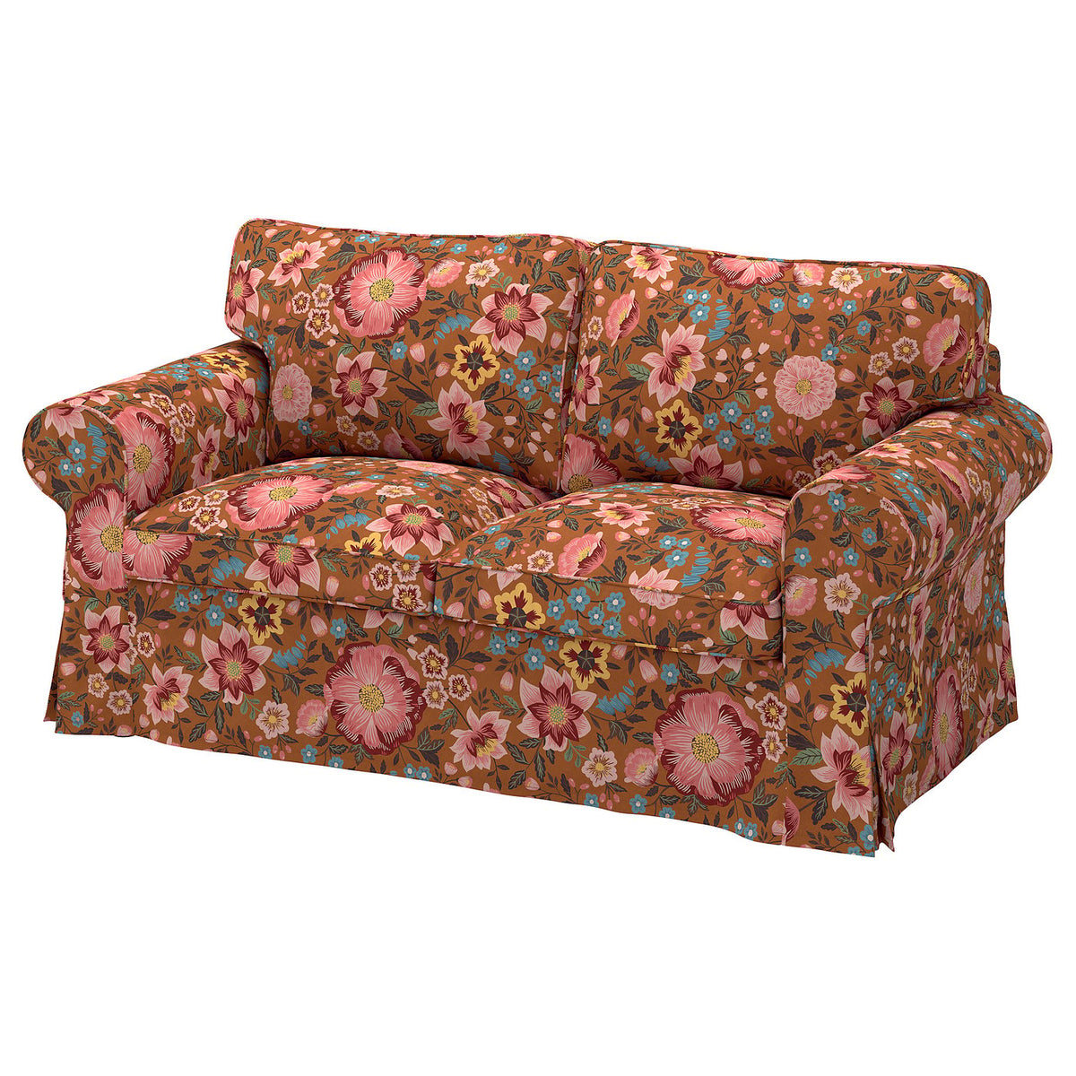 EKTORP 2-seat sofa, Mångbyn brown/multicolour, 179 cm
