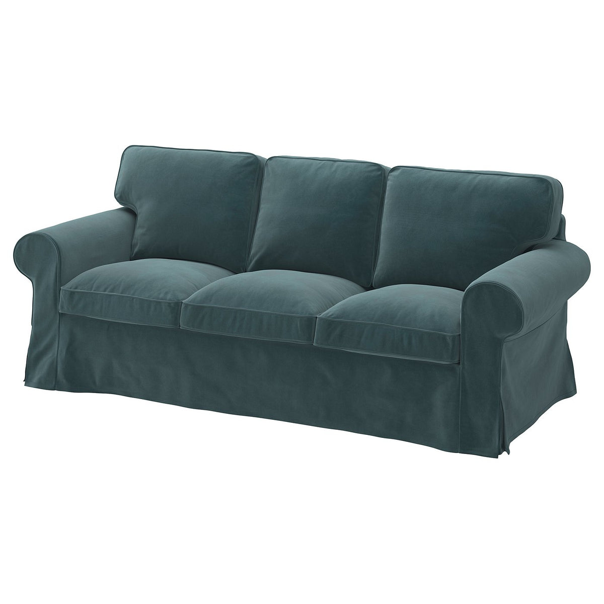 EKTORP 3-seat sofa, Alhamn dark grey-blue, 218 cm