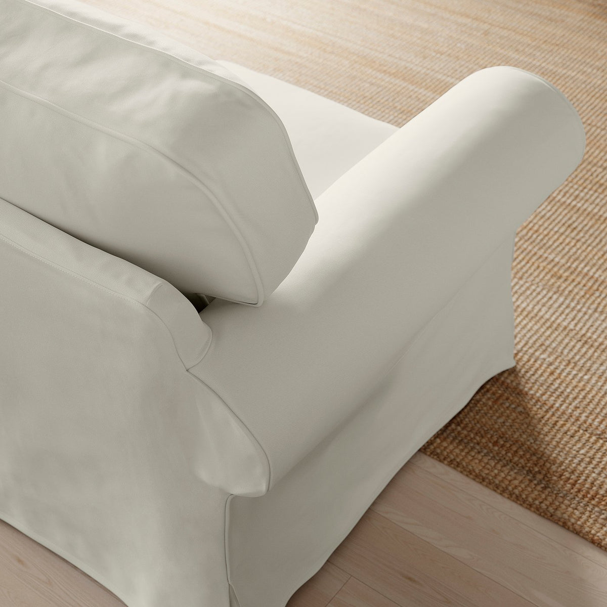 EKTORP 3-seat sofa with chaise longue, Blekinge white, 252x88x88 cm