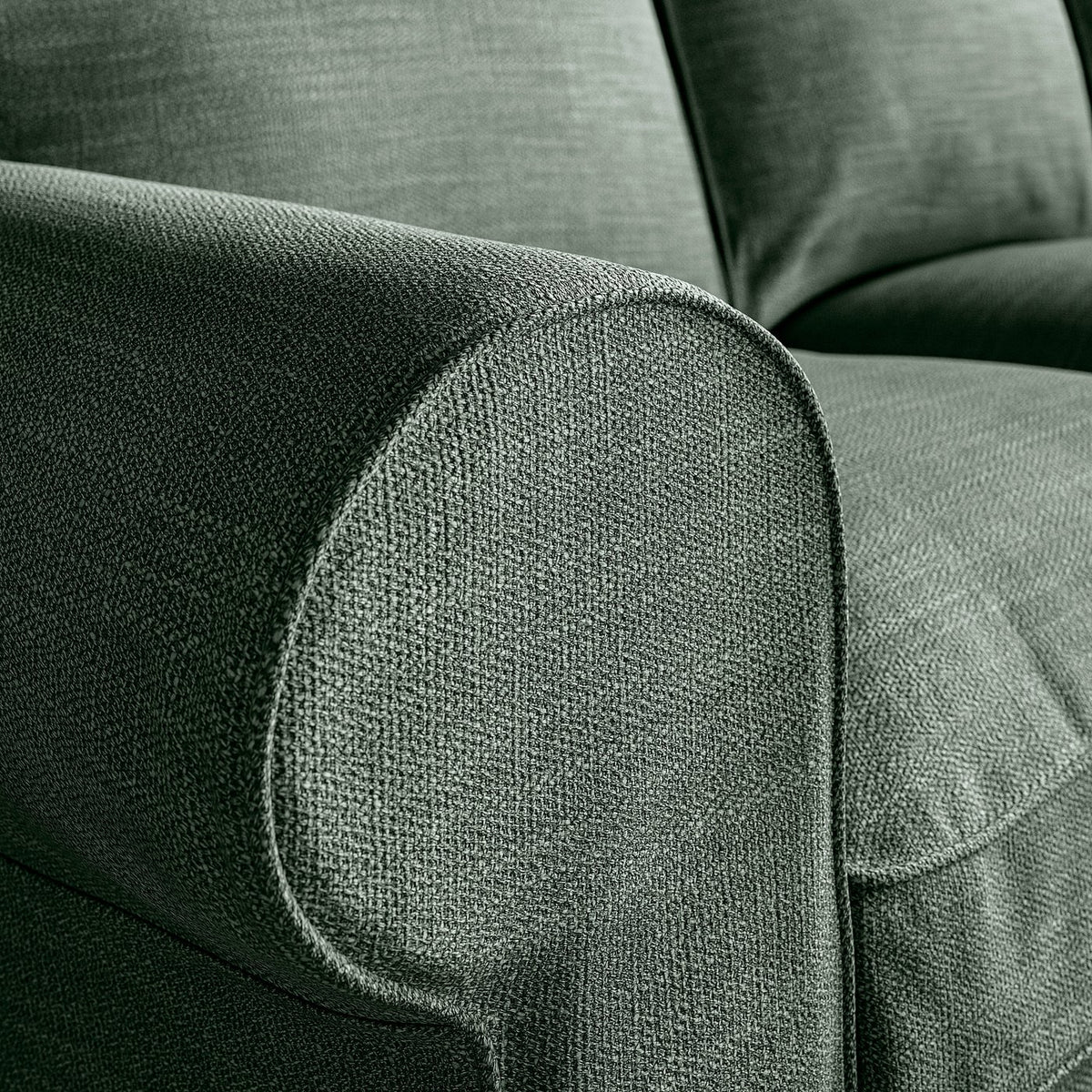 EKTORP 3-seat sofa with chaise longue, Hemmesta grey-green, 252x88x88 cm