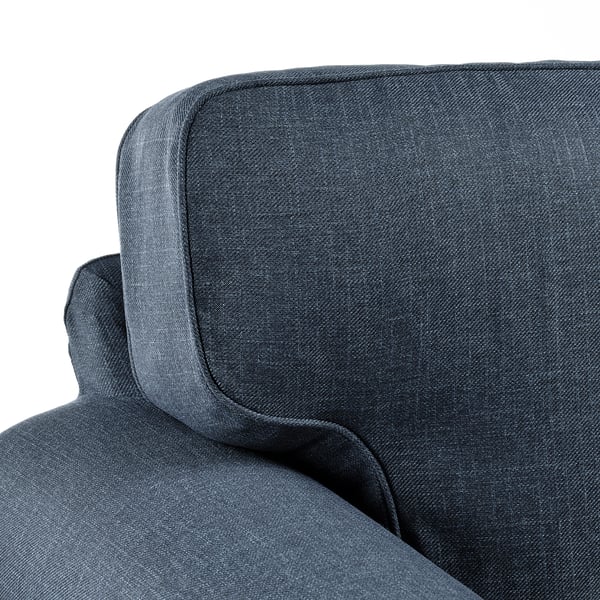 EKTORP - 3-seater sofa with chaise-longue, Kilanda dark blue ,