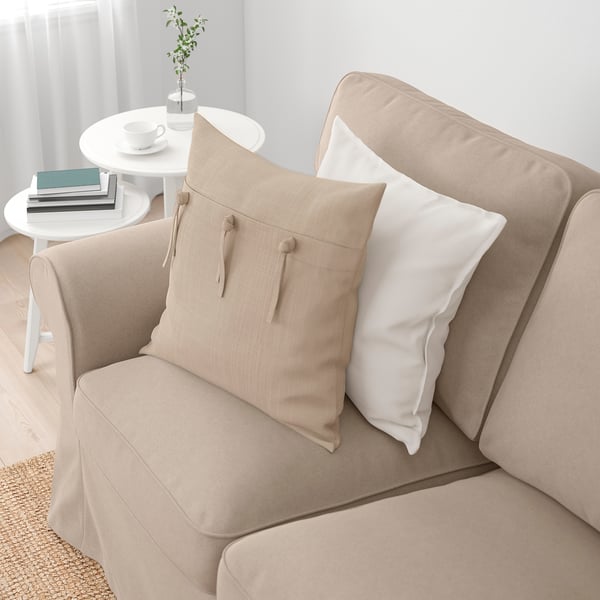 EKTORP 3-seat sofa, with chaise longue/Tallmyra beige, 252x88x88 cm
