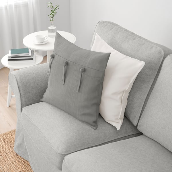 EKTORP 3-seat sofa, with chaise longue/Tallmyra white/black, 252x88x88 cm