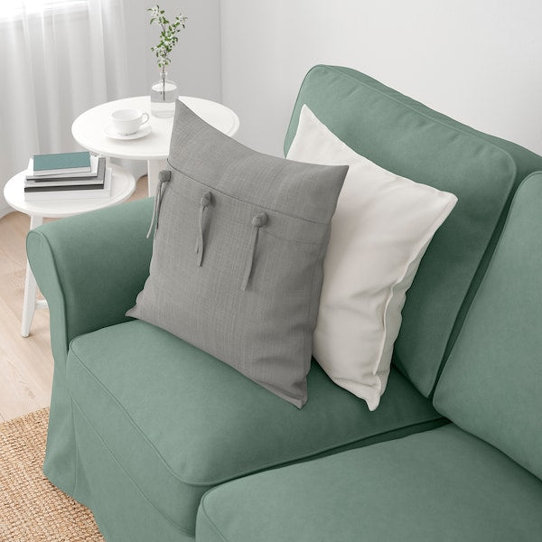 EKTORP - 3-seater sofa with chaise-longue/Tallmyra light green ,