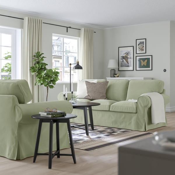 EKTORP 3-seat sofa, Hakebo grey-green, 218 cm