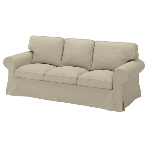 EKTORP 3-seat sofa, Hemmesta light beige, 218 cm