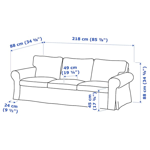 EKTORP - 3-seater sofa, Hillared beige ,