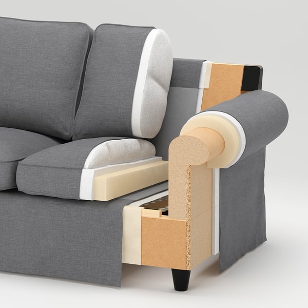 EKTORP - 3-seater sofa, Karlshov beige/multicolour ,