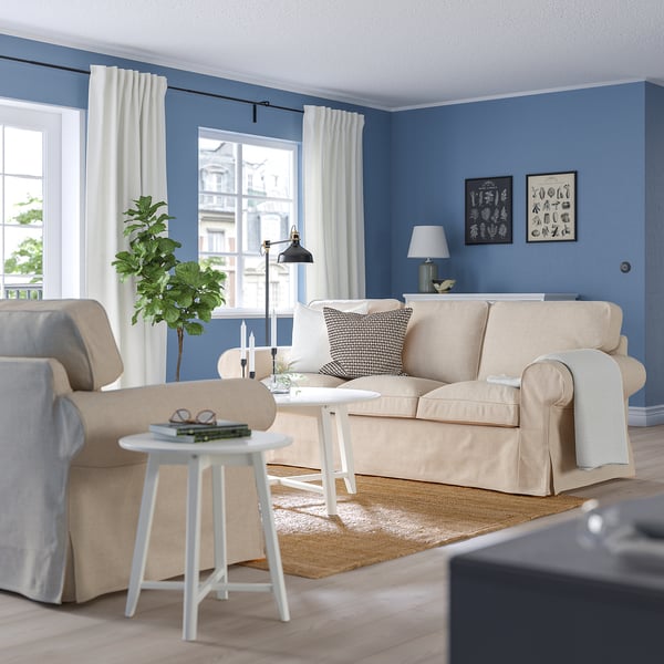 EKTORP 3-seat sofa, Kilanda light beige, 218x88x88 cm