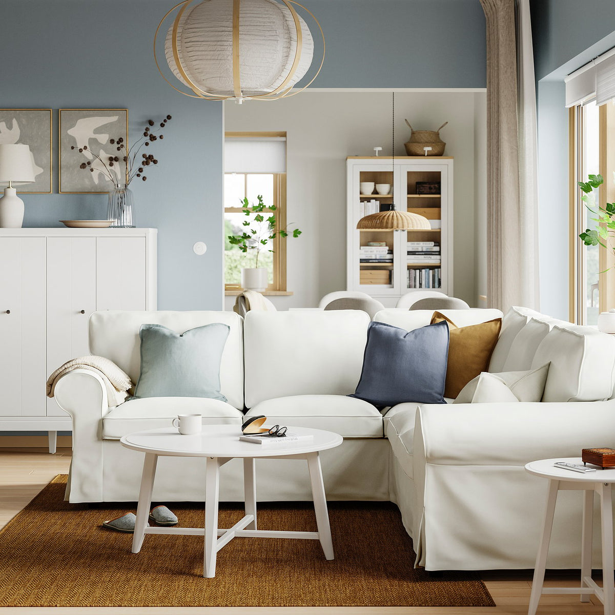 EKTORP corner sofa, 4-seat, Blekinge white