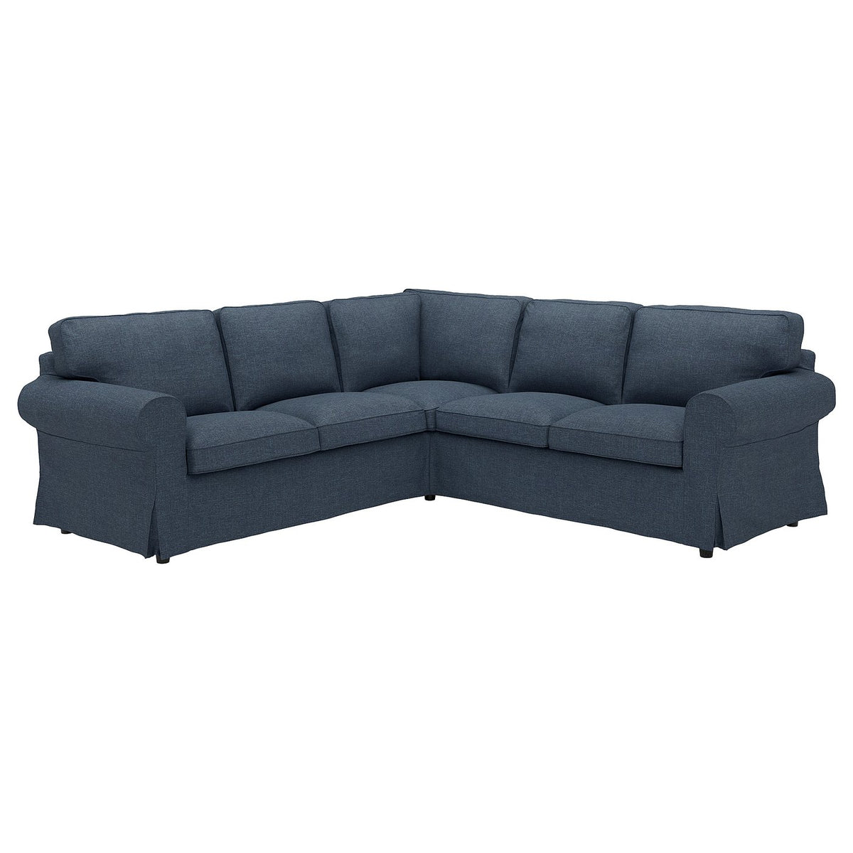 EKTORP corner sofa, 4-seat, Kilanda dark blue